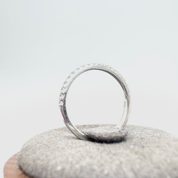 VTG Sterling Silver 925 Cubic Zirconia Pavé Set Band Statement Ring Size 6.5 - Picture 4 of 9